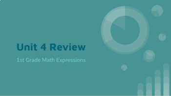 Preview of 1st Grade Math Expressions Unit 4 Review Game