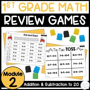 Preview of 1st Grade Math Games Addition and Subtraction to 20 Review