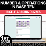 1st Grade Math Google Form Quiz Place Value, Addition & Su