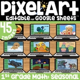 1st Grade Math Holiday Mystery Pixel Art on Google Sheets 