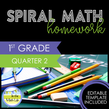 Preview of 1st Grade Math Homework Quarter 2 Spiral Review