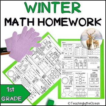 Preview of 1st Grade Math Homework - Winter