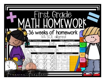 Preview of 1st Grade Math Homework (Year Long)