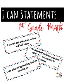 Preview of 1st Grade Math I Can Statements