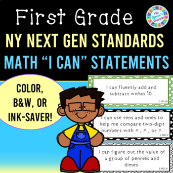 Preview of 1st Grade Math I Can Statements - NY Next Generation Learning Standards