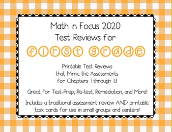 Preview of 1st Grade Math In Focus 2020 ALL Chapter Test Reviews (Print)