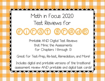 Preview of 1st Grade Math In Focus 2020 ALL Chapter Test Reviews (Print AND Digital)
