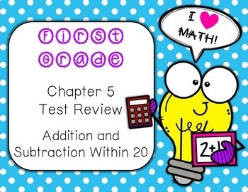 Preview of 1st Grade Math In Focus 2020 Chapter 5 Test Review (Print AND Digital!)