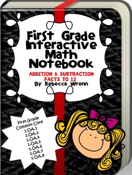 Preview of 1st Grade Math Interactive Notebook Addition and Subtraction Facts to 12 