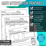Math Intervention Printables 1st Grade Geometry | RTI Prog