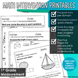 Math Intervention Printables 1st Grade Measurement | RTI P