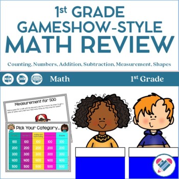 Preview of 1st Grade Math Jeopardy-Style Review Game PRINT AND DIGITAL