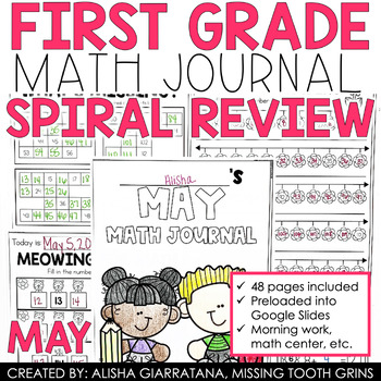Preview of 1st Grade Math Journal | May Spiral Review