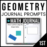 1st Grade Math Journal Prompts - GEOMETRY - Daily Math Practice