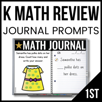 Preview of 1st Grade Math Journal Prompts - MATH REVIEW - Daily Math Practice