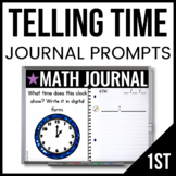 1st Grade Math Journal Prompts - TELLING TIME - Daily Math