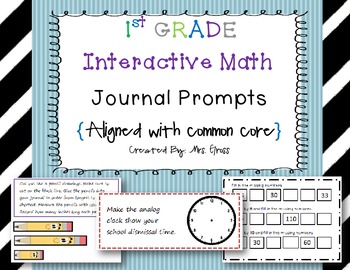Preview of 1st Grade Math Journals & Prompts (Aligned with Common Core)