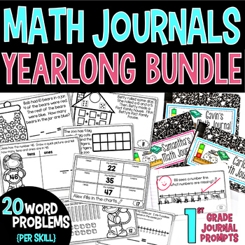 Preview of 1st Grade Math Journals YEARLONG BUNDLE