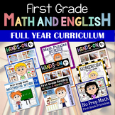 1st Grade Math & Language Arts Full Year Curriculum Bundle