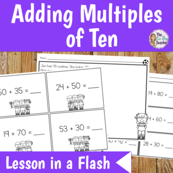 Preview of Adding Tens to Two Digit Numbers Lesson Plan