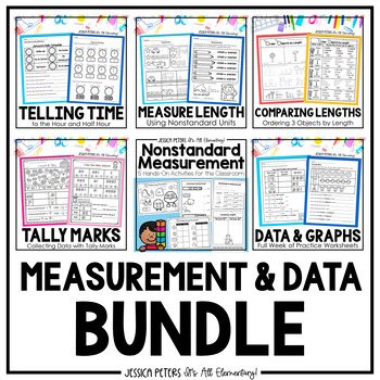 Preview of 1st Grade Math Measurement and Data BUNDLE: Graphs, Telling Time, Measurement