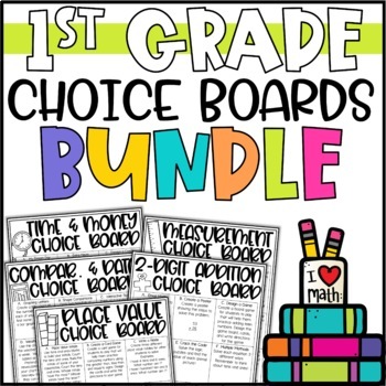Preview of 1st Grade Math Menus and Choice Boards Bundle