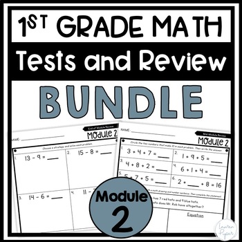 Preview of 1st Grade Math Module 2 Assessments and Test Review BUNDLE