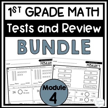 Preview of 1st Grade Math Module 4 Assessments and Test Review BUNDLE