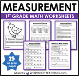 1st Grade Math NO PREP Measurement Worksheets Activities