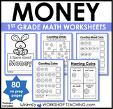 1st Grade Math NO PREP Money Worksheets Activities