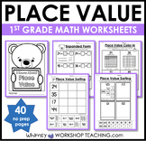 1st Grade Math NO PREP Place Value Worksheets Activities