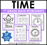 1st Grade Math NO PREP Time Worksheets Activities