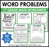 1st Grade Math NO PREP Word Problems Worksheets Activities