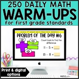 1st Grade Math Problem of the Day, Daily Math Warm Up & Sp