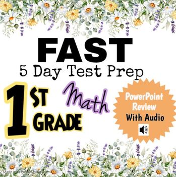 Preview of 1st Grade Math Progress Monitoring Prep, FL BEST Standards, 5 PowerPoints w/ Aud