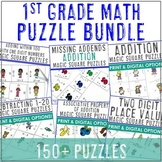 1st Grade Math Puzzle BUNDLE: Great for Centers, Review, P