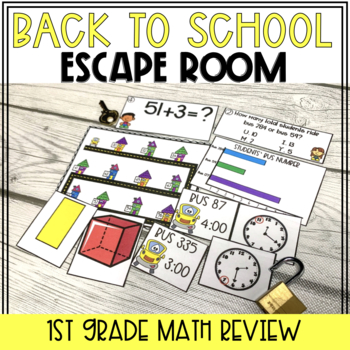 Preview of 2nd Grade Math Review Escape Room - Back to School Math Activities