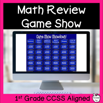Preview of First Grade End of Year Math Review Jeopardy - Fun End of Year Math Activities