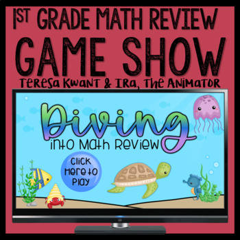 Preview of 1st Grade Math Review Game Show for Test Prep | Editable Jeopardy Style Activity
