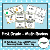 1st Grade Math Review | Math Task Cards With Recording Sheets + Answer Key