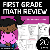 20 Pages! 1st Grade Math Review/Assessment! Growing Bundle