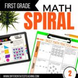 1st Grade Math Spiral Review PRINT & DIGITAL | Semester 2