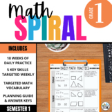 1st Grade Math Spiral Review: 18 Weeks of Printable Practi