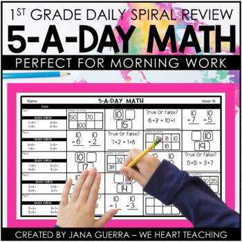 Preview of 1st Grade Math Spiral Review | Back to School Math Morning Work Homework