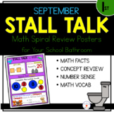 1st Grade Math Spiral Review Posters- September Stall Talk