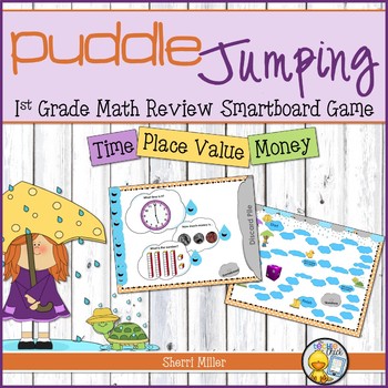 Preview of 1st Grade Math Spring Smartboard Game - Time Place Value and Money