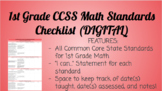 1st Grade Math Standards Checklist- DIGITAL