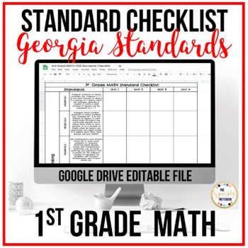 Preview of 1st Grade Math Standards Checklist - Georgia Standards of Excellence