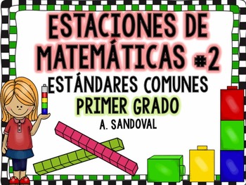 Preview of 1st Grade Math Stations Bundle #2 in Spanish