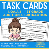 1st Grade Math Task Cards: 1.OA.A.1 Word Problem Addition 